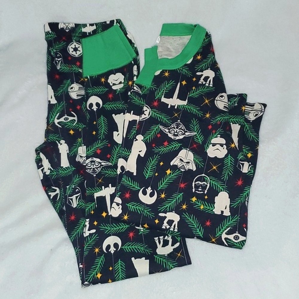 STAR WARS Holiday Long John Pajama Set Kids Size S-M (READ) - Picture 2 of 12